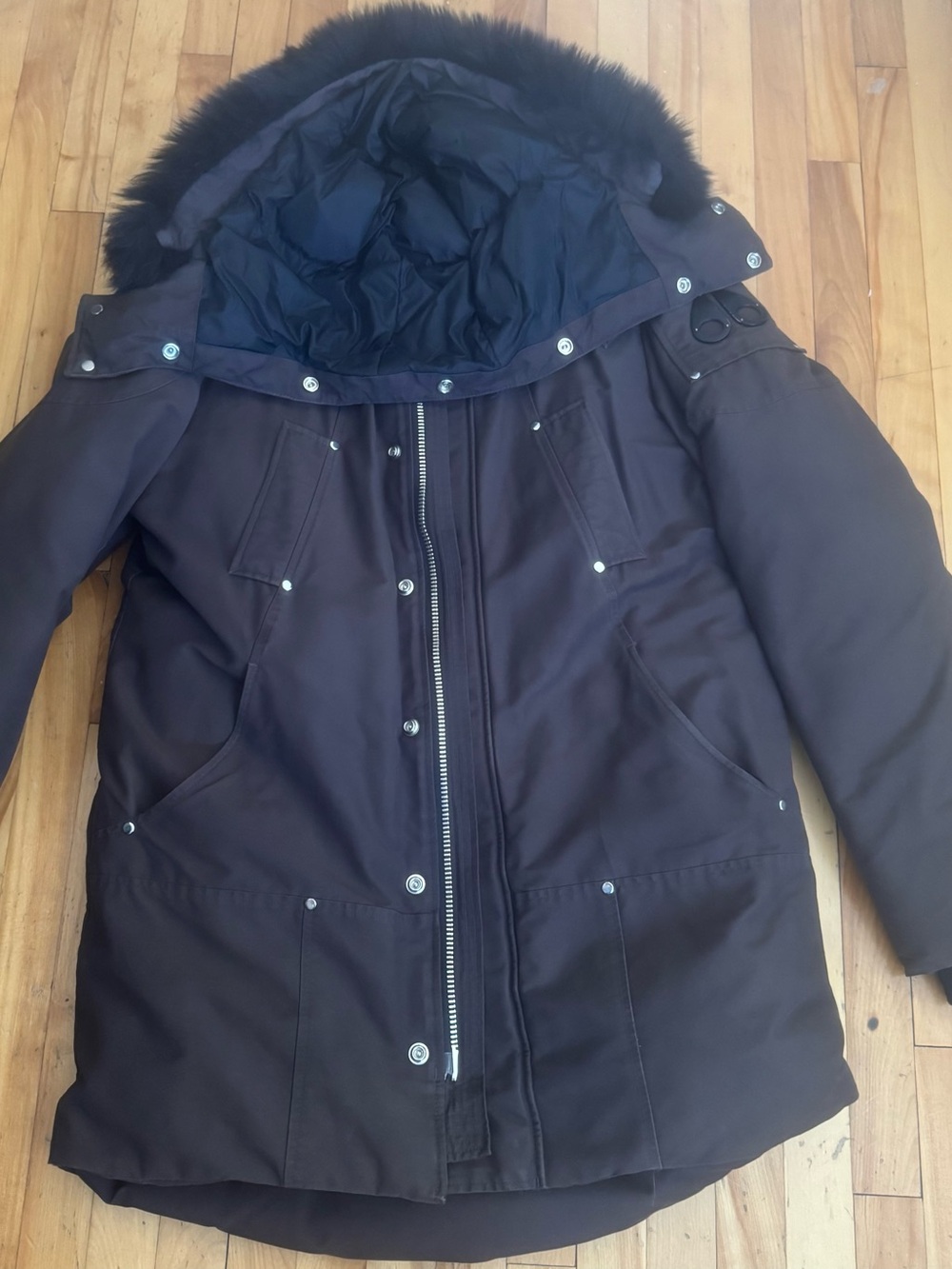 Moose Knuckles Men’s Brown Hooded Parka Jacket